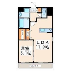 水前寺駅 徒歩3分 5階の物件間取画像